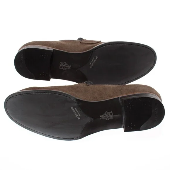 Di Bianco NWB Miseno Cashmere Suede Penny Loafers Size 45 (US 12) in Bark Brown